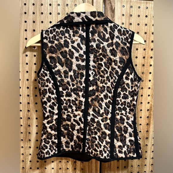 The North Face Reversible Quilted Vest Brown & Leopard S - Picture 5 of 6